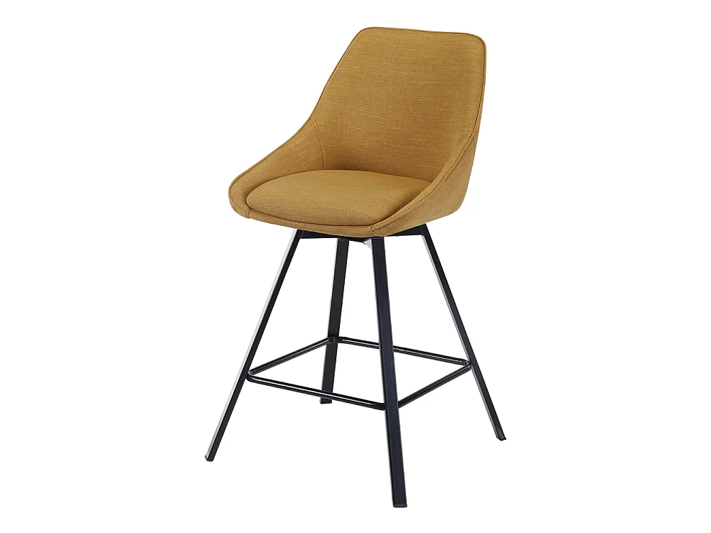 Tabouret rembourré - tresse miel dans un tissu hydrophobe - YANII