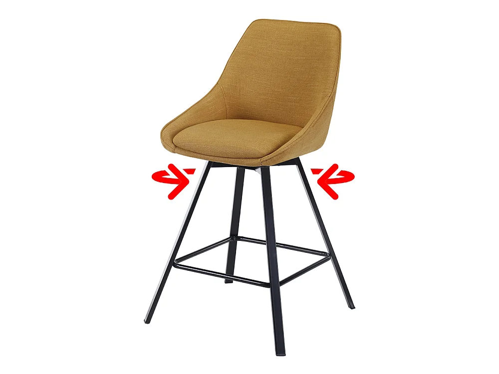 Tabouret rembourré - tresse miel dans un tissu hydrophobe - YANII