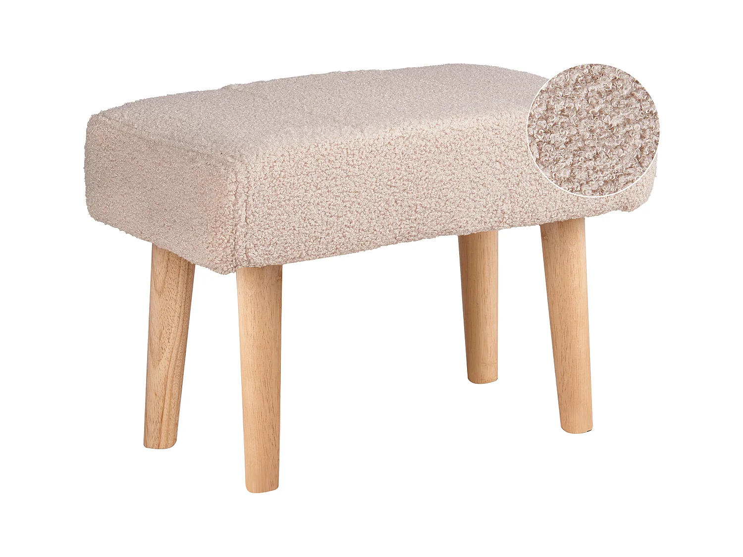 Sgabello TAKOMA Bouclé Beige chiaro