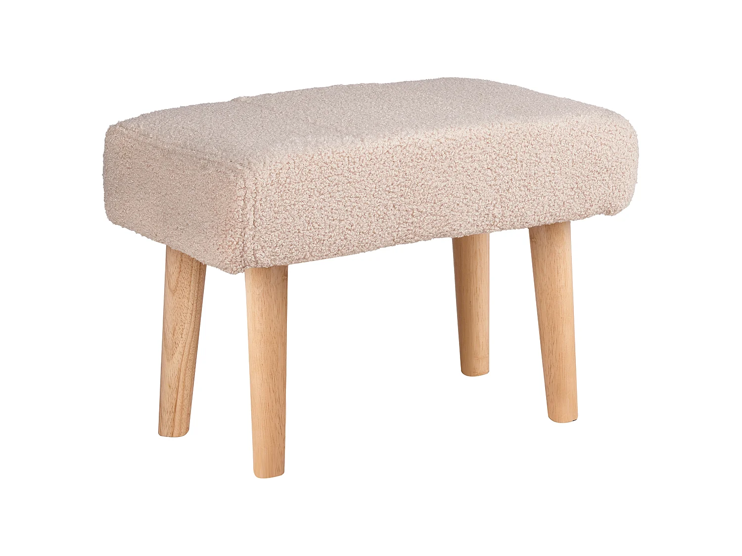 Repose-pied TAKOMA Bouclé Beige clair
