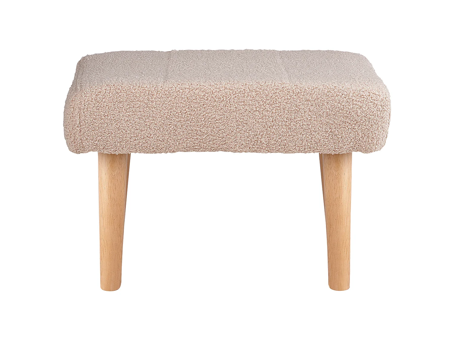 Repose-pied TAKOMA Bouclé Beige clair
