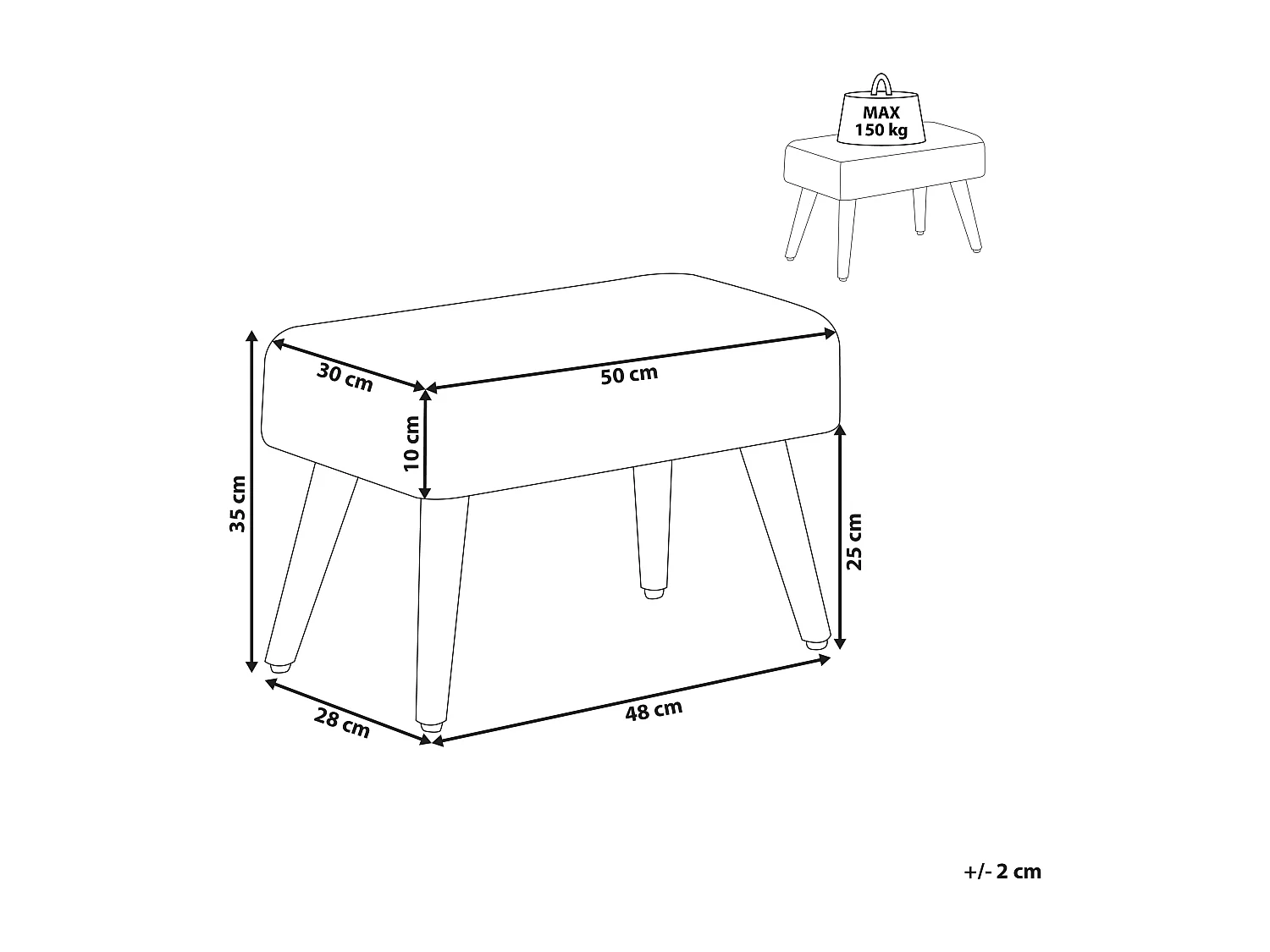 Repose-pied TAKOMA Bouclé Blanc