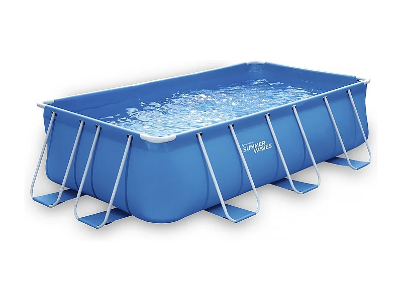 Piscina Fuori Terra rettangolare blu - LUDO 1 - 4 x 2 x 1 m - Filtrazione a cartuccia