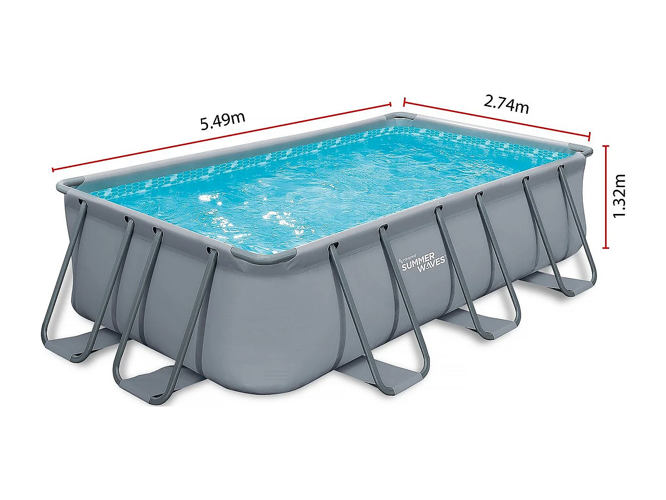 Piscine tubulaire LUDO 3 - 5.49 x 2.74 x 1.32 m - filtration 5.29 m3/h