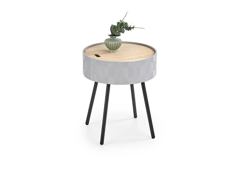 Table basse ronde 38 cm x 45 cm - Gris/Noir