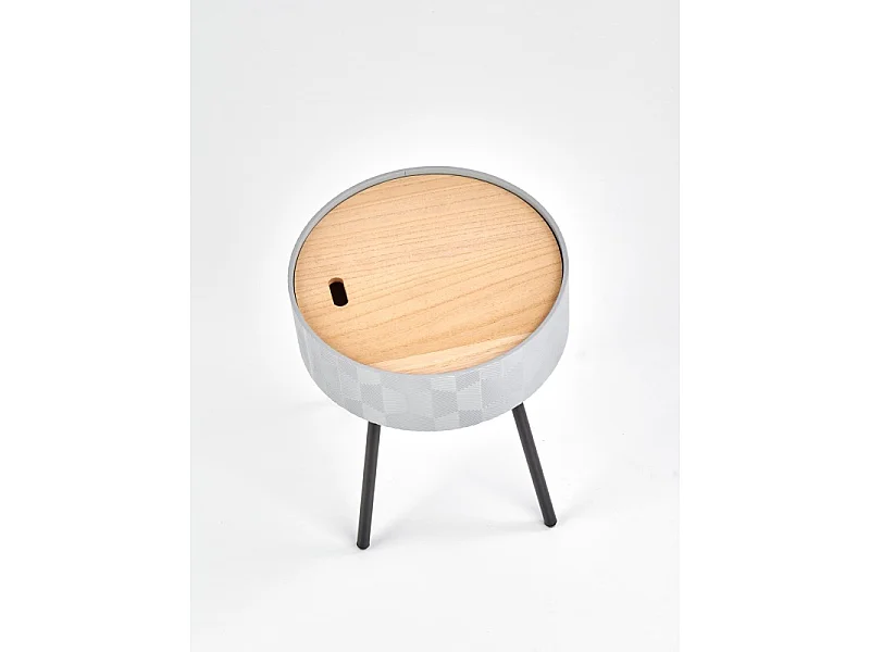 Table basse ronde 38 cm x 45 cm - Gris/Noir