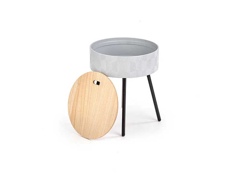 Table basse ronde 38 cm x 45 cm - Gris/Noir