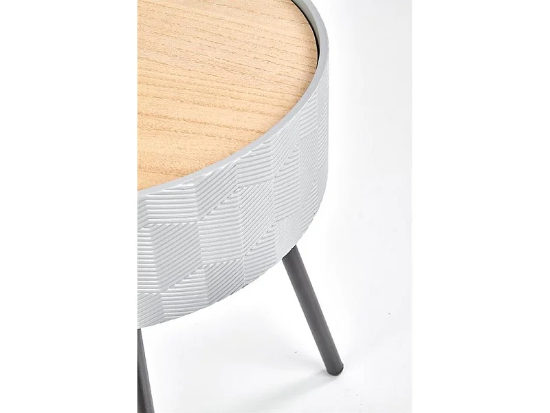 Table basse ronde 38 cm x 45 cm - Gris/Noir