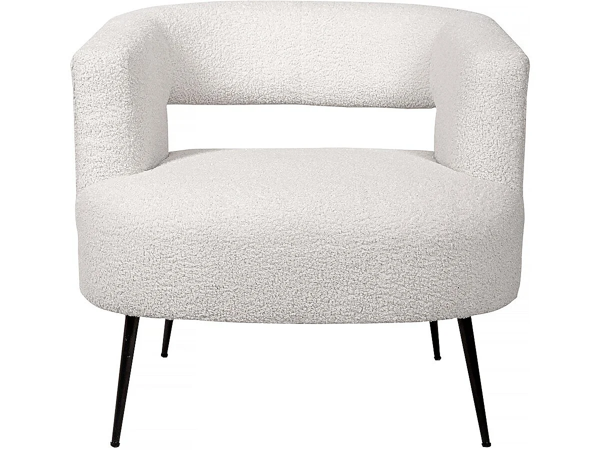 Fauteuil en tissu bouclette "iris" - Blanc