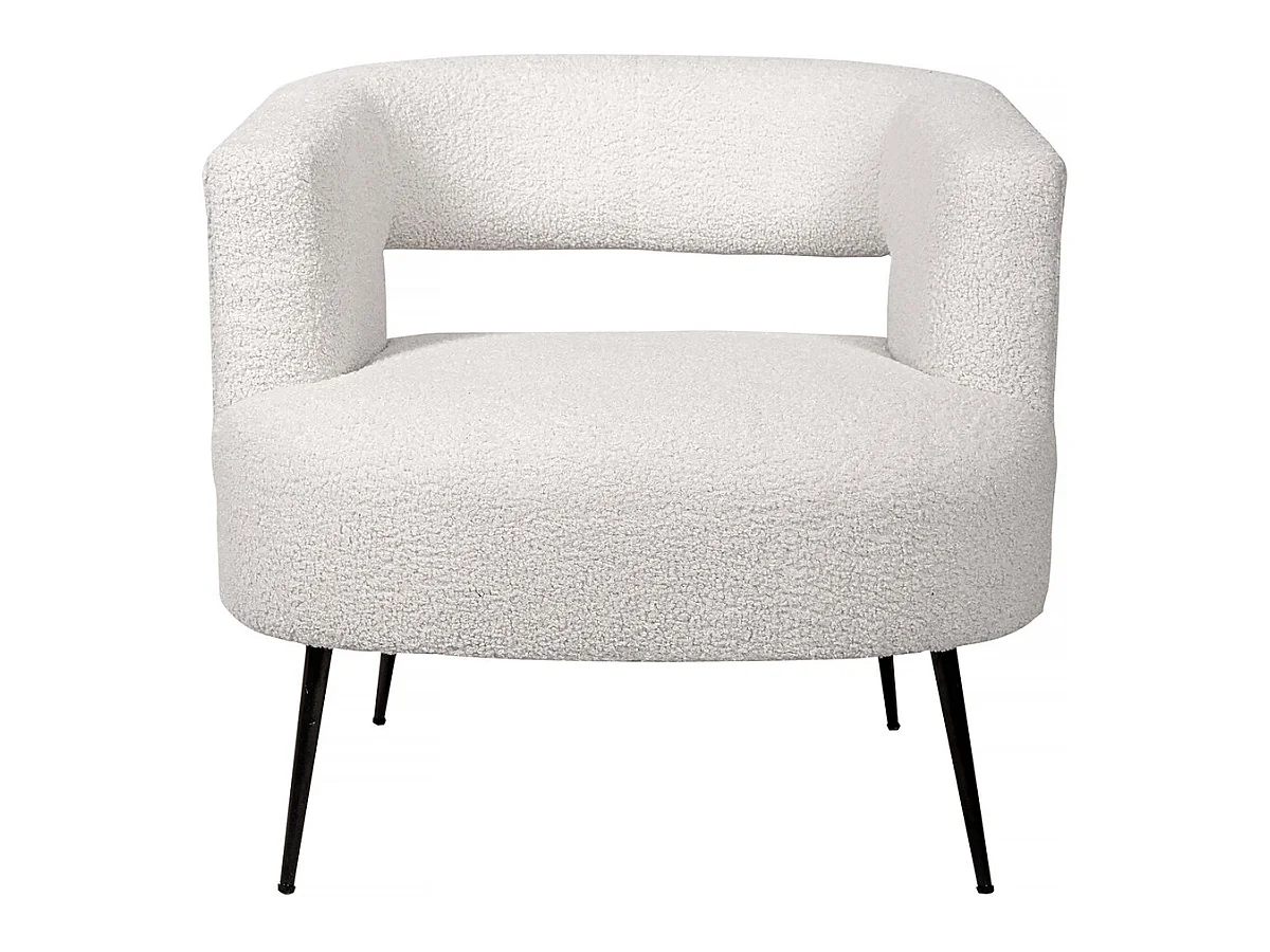 Fauteuil en tissu bouclette "iris" - Blanc