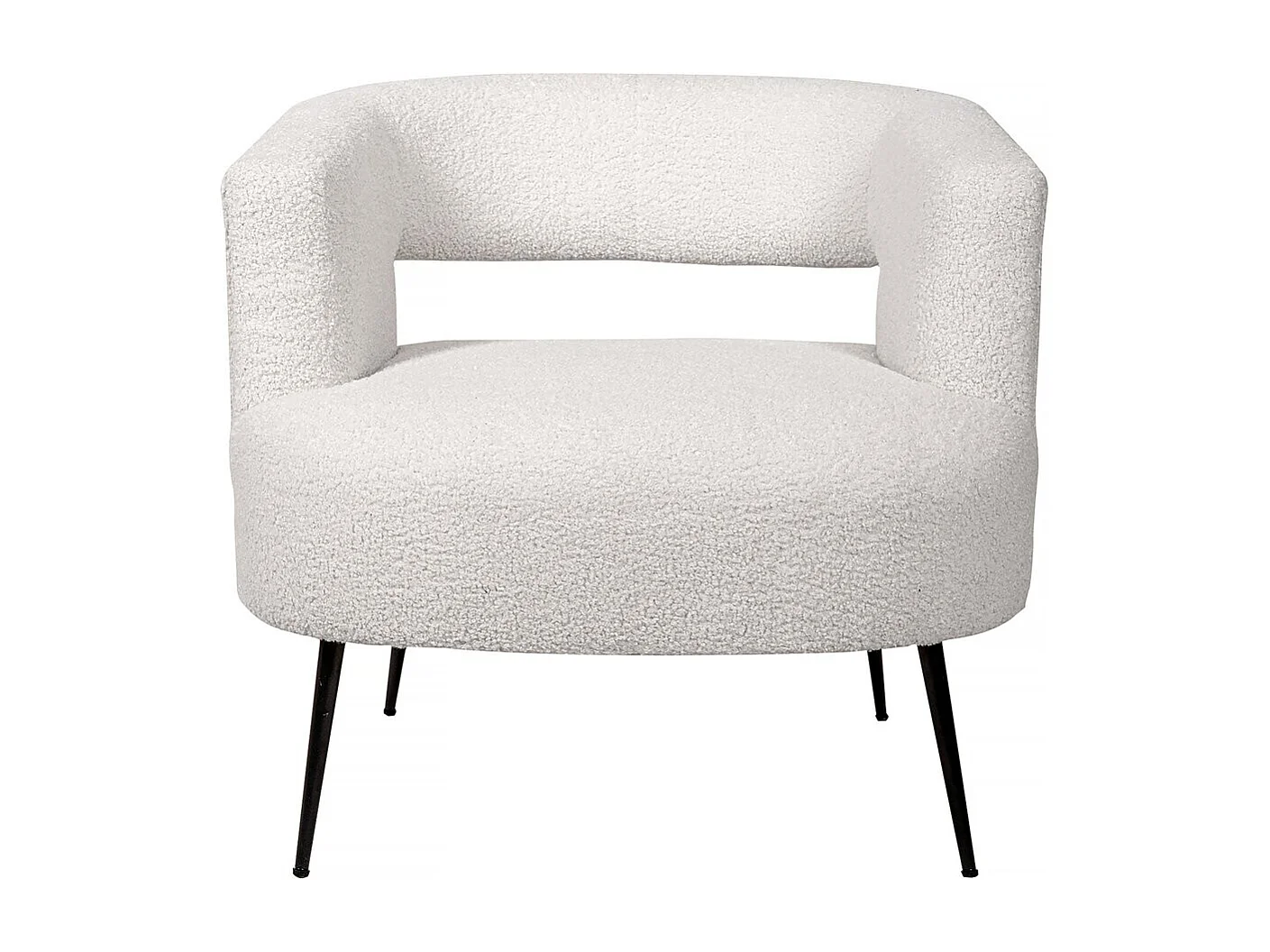 Fauteuil en tissu bouclette "iris" - Blanc
