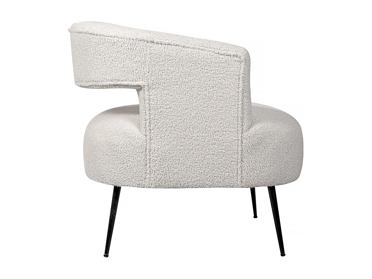 Fauteuil en tissu bouclette "iris" - Blanc