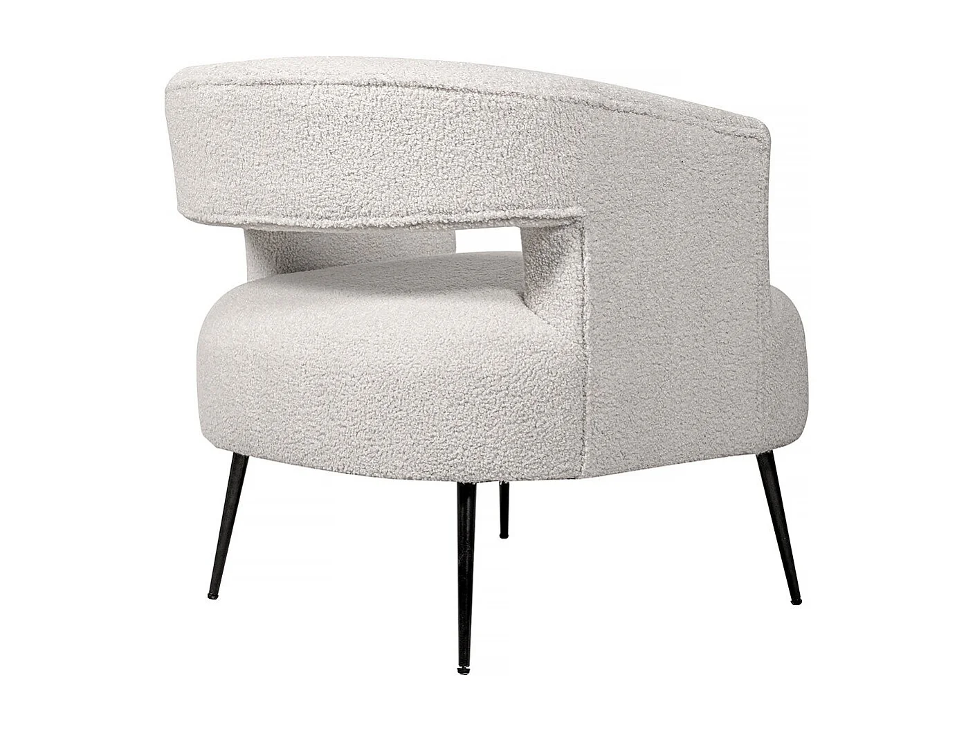 Fauteuil en tissu bouclette "iris" - Blanc