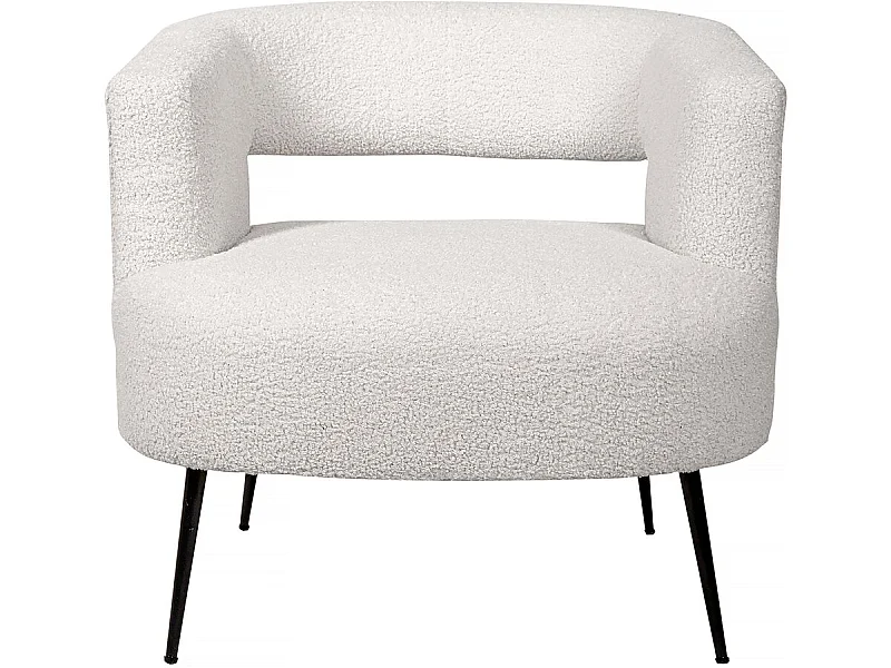Fauteuil en tissu bouclette "iris" - Blanc