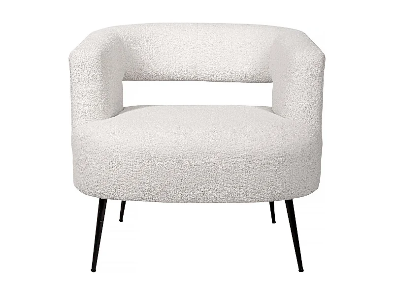 Fauteuil en tissu bouclette "iris" - Blanc