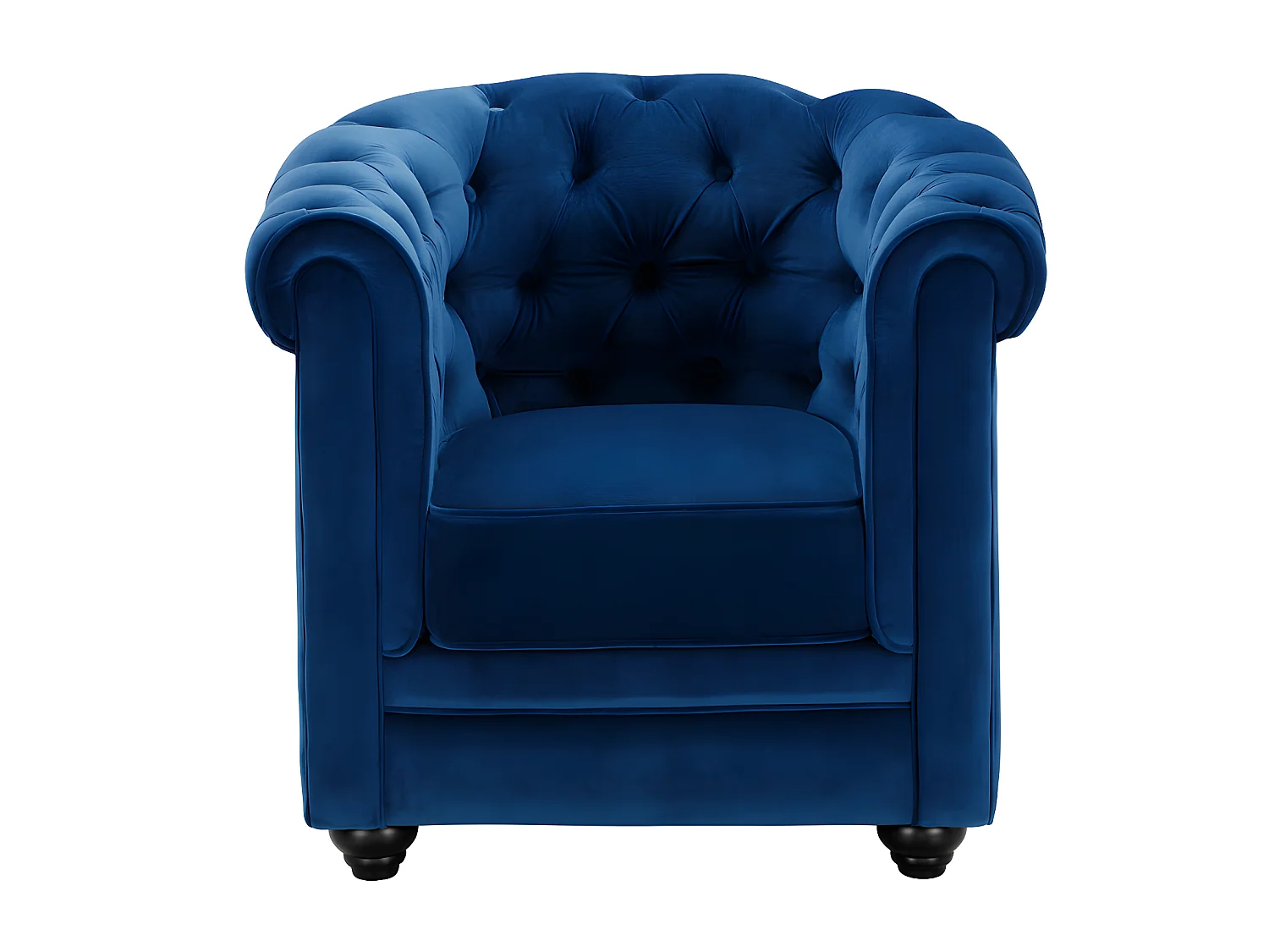 Canapés 3 places 2 places et un fauteuil CHESTERFIELD - Velours bleu roi