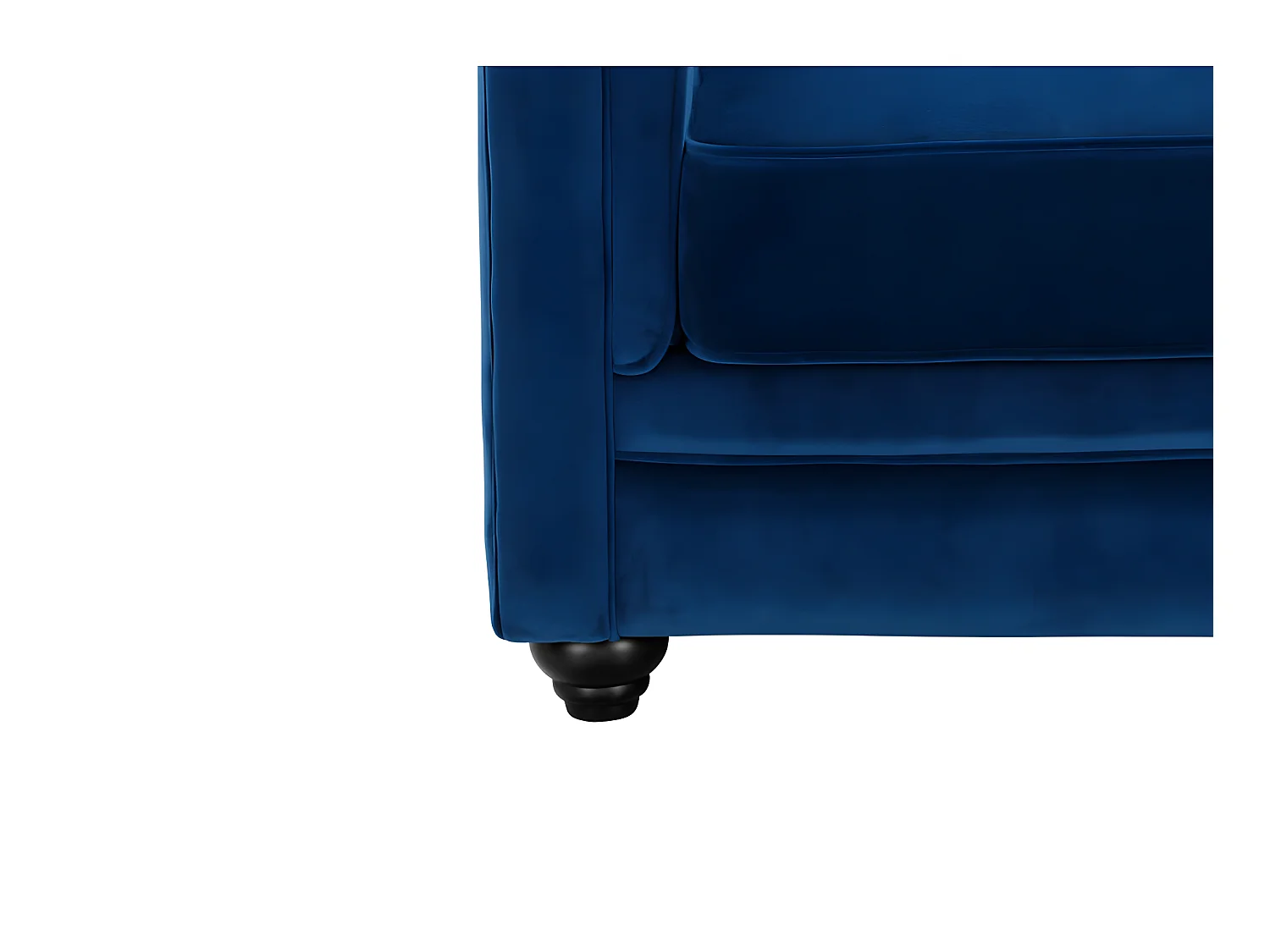 Canapés 3 places 2 places et un fauteuil CHESTERFIELD - Velours bleu roi