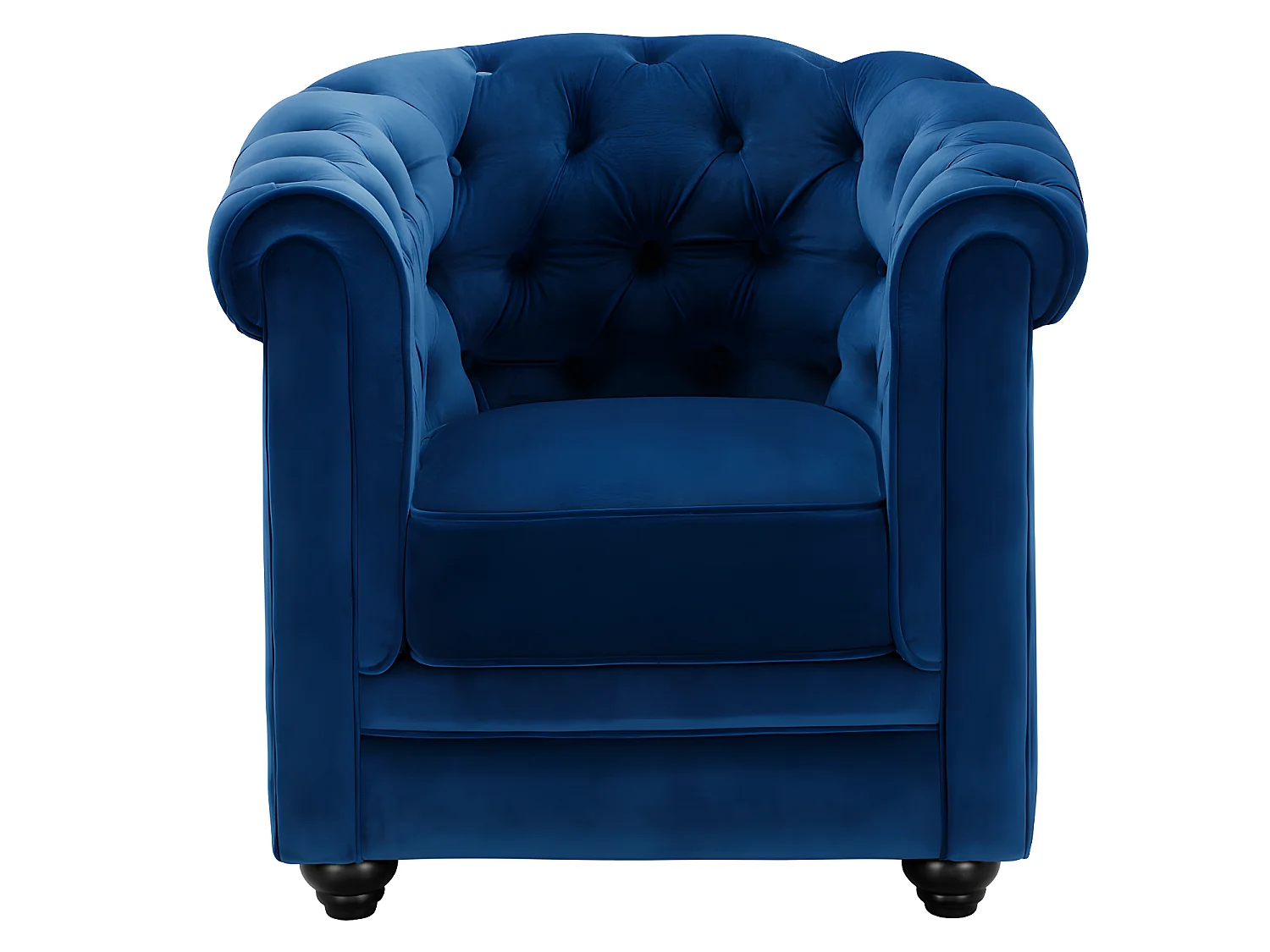 Canapés 3 places 2 places et un fauteuil CHESTERFIELD - Velours bleu roi
