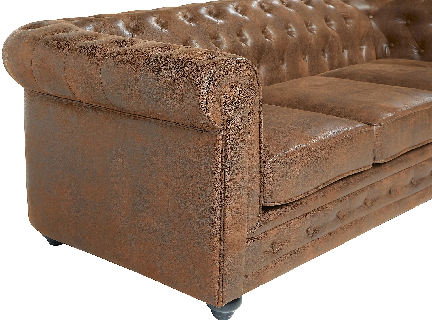 Couchgarnitur 3+2 - Microfaser - Vintage-Look - CHESTERFIELD
