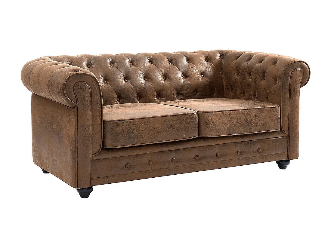 Couchgarnitur 3+2 - Microfaser - Vintage-Look - CHESTERFIELD