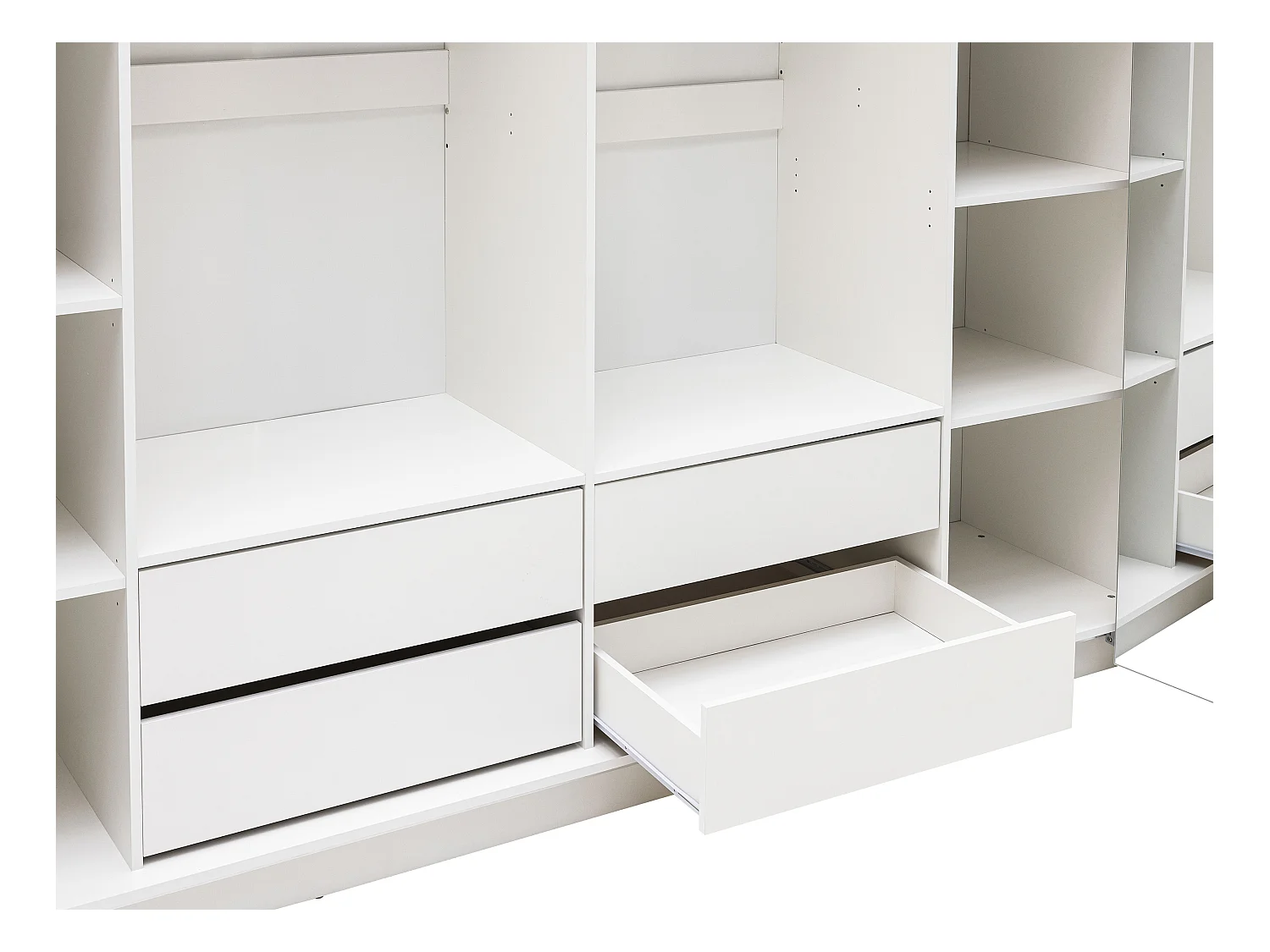 Armadio 2 ante con specchio e LED L255 cm Bianco - INGINA