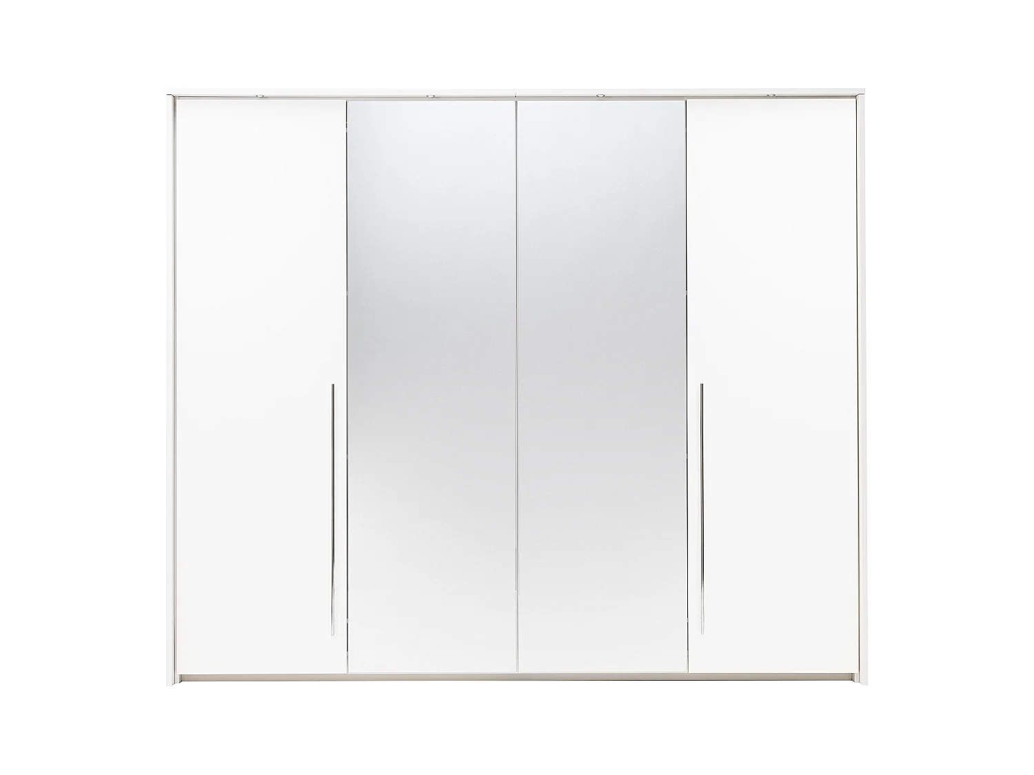 Armadio 2 ante con specchio e LED L255 cm Bianco - INGINA