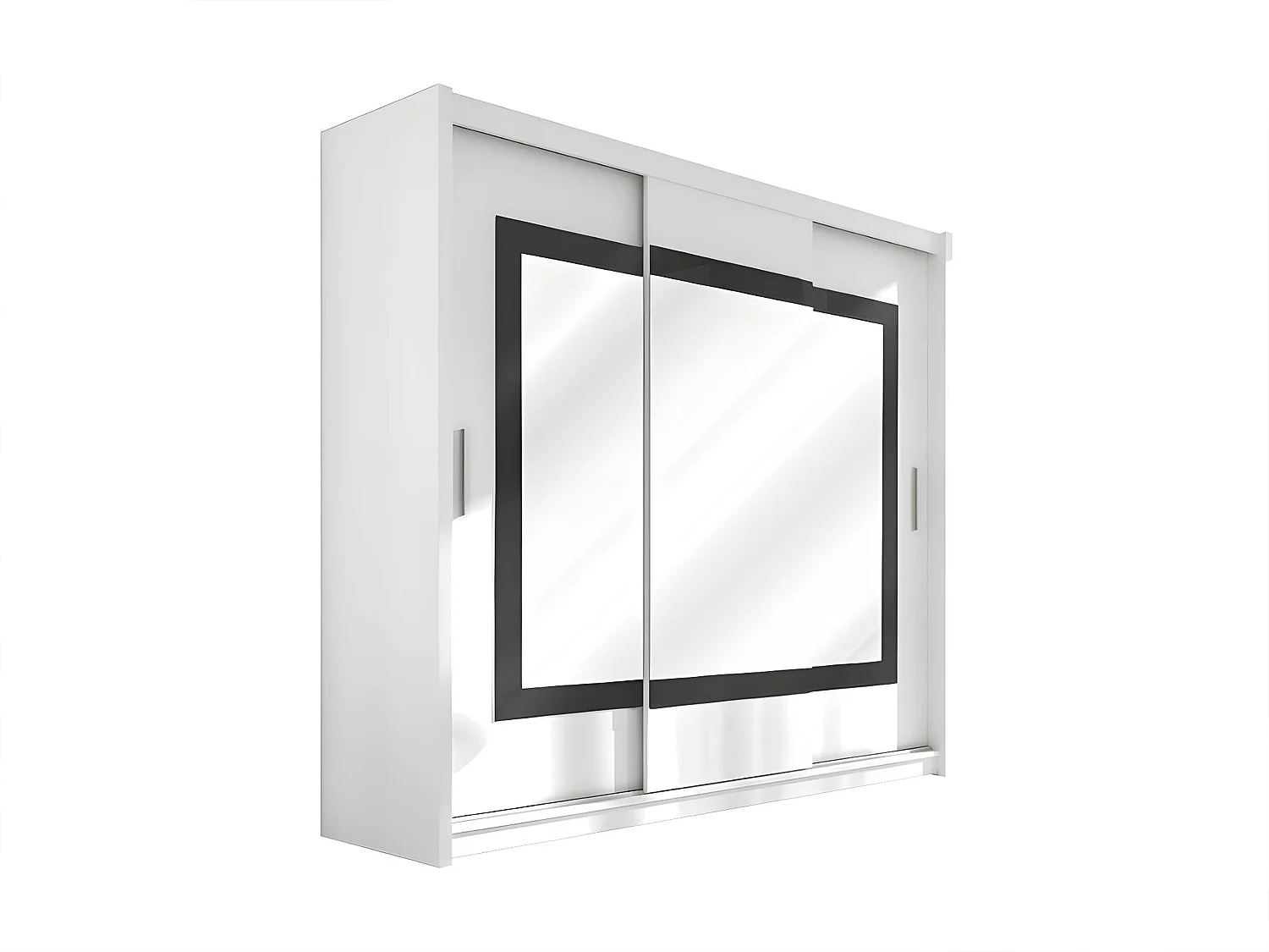 Kast met 3 schuifdeuren - met spiegel - L. 250 cm - Kleur: wit - AUTLAN