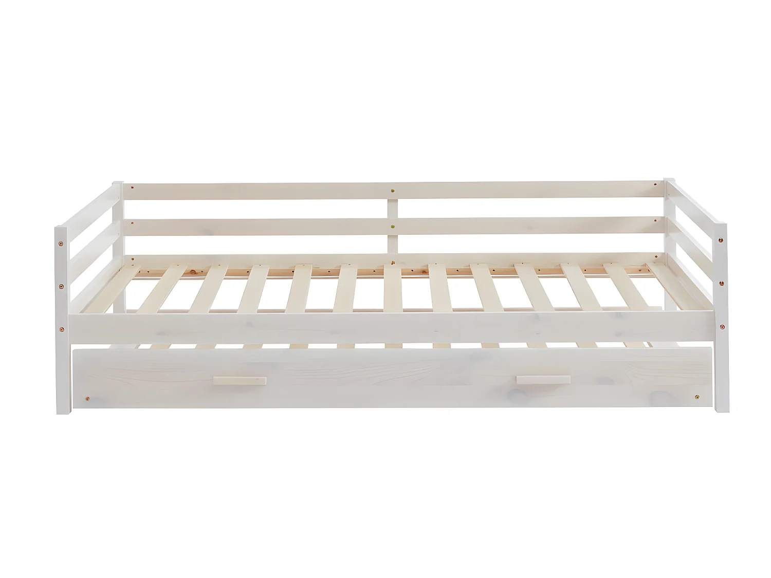 Letto a scomparsa + materasso 2 x 90 x 190 cm Pino massello e MDF Sbiancato - AEDAN II