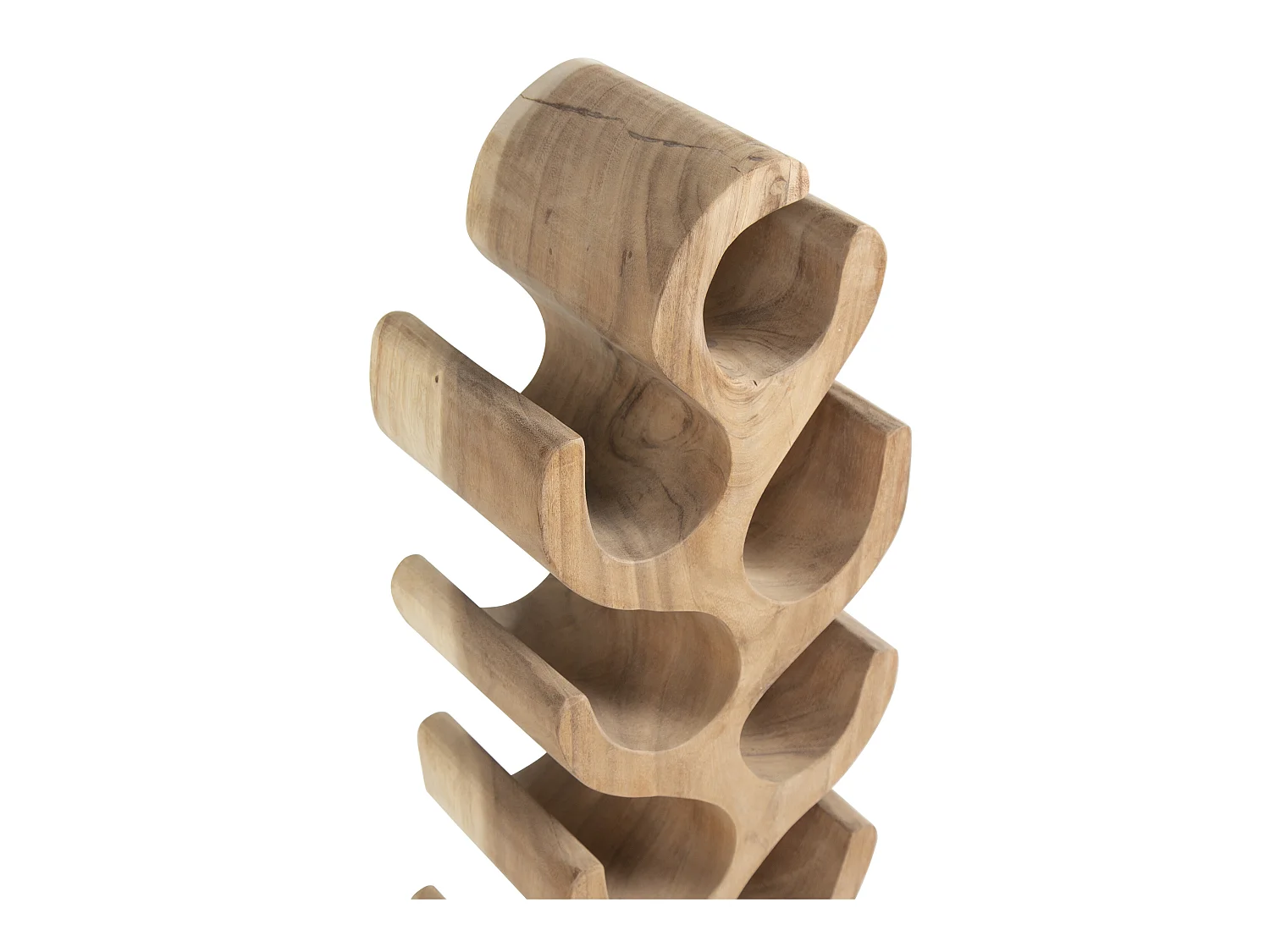 Botellero de madera de suar - 12 botellas - Ancho 28 x Prof. 19 x Alt. 100 cm - Natural - GUIMARAS