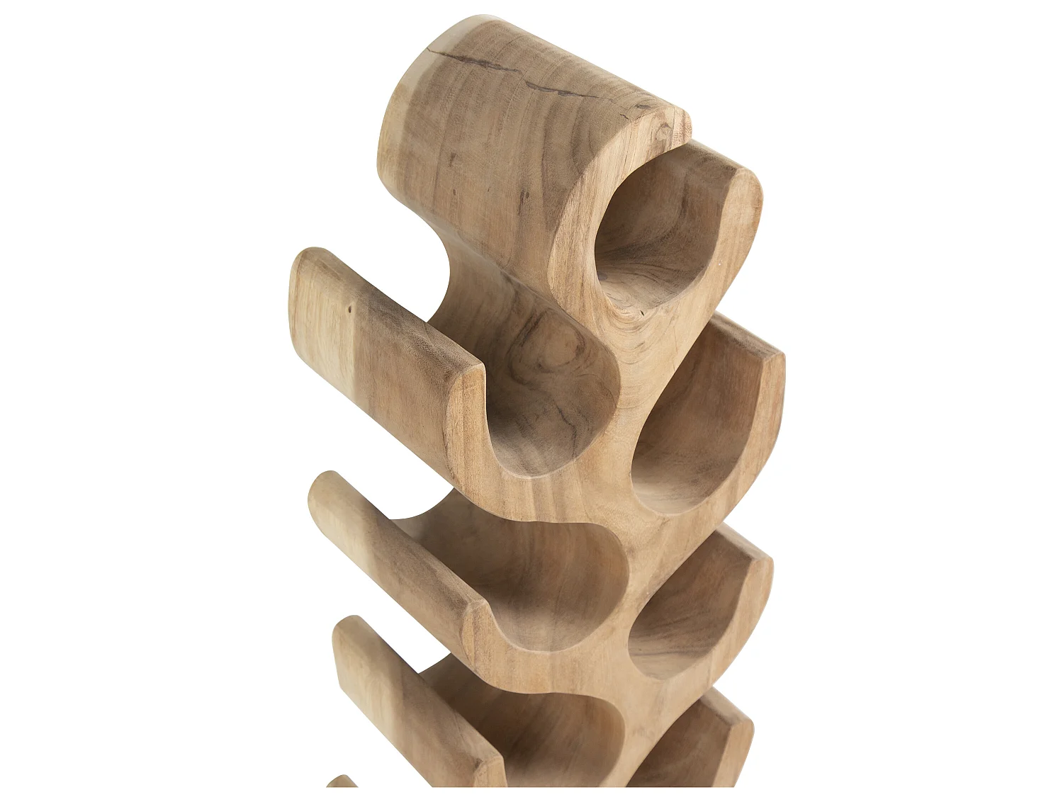 Porte-bouteilles en bois de suar - 12 bouteilles - L. 28 x P. 19 x H. 100 cm - Naturel - GUIMARAS