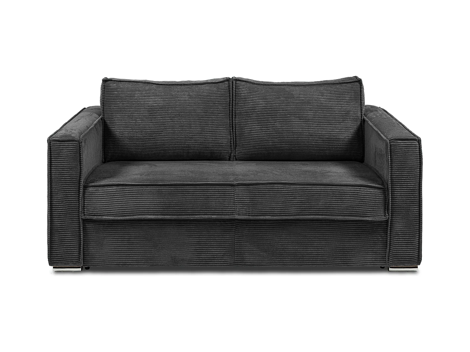 Sofá cama de 3 plazas de apertura rápida de pana antracita LORETO