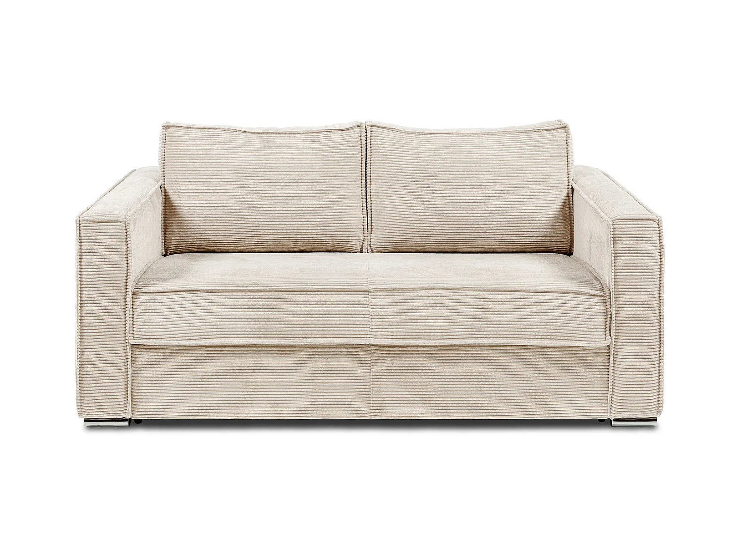 Sofá cama de 3 plazas de apertura rápida de pana beige LORETO