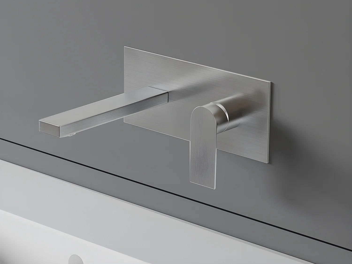 Mechanische mengkraan voor inbouw vierkant - Kleur: geborsteld nikkel - VISTULA