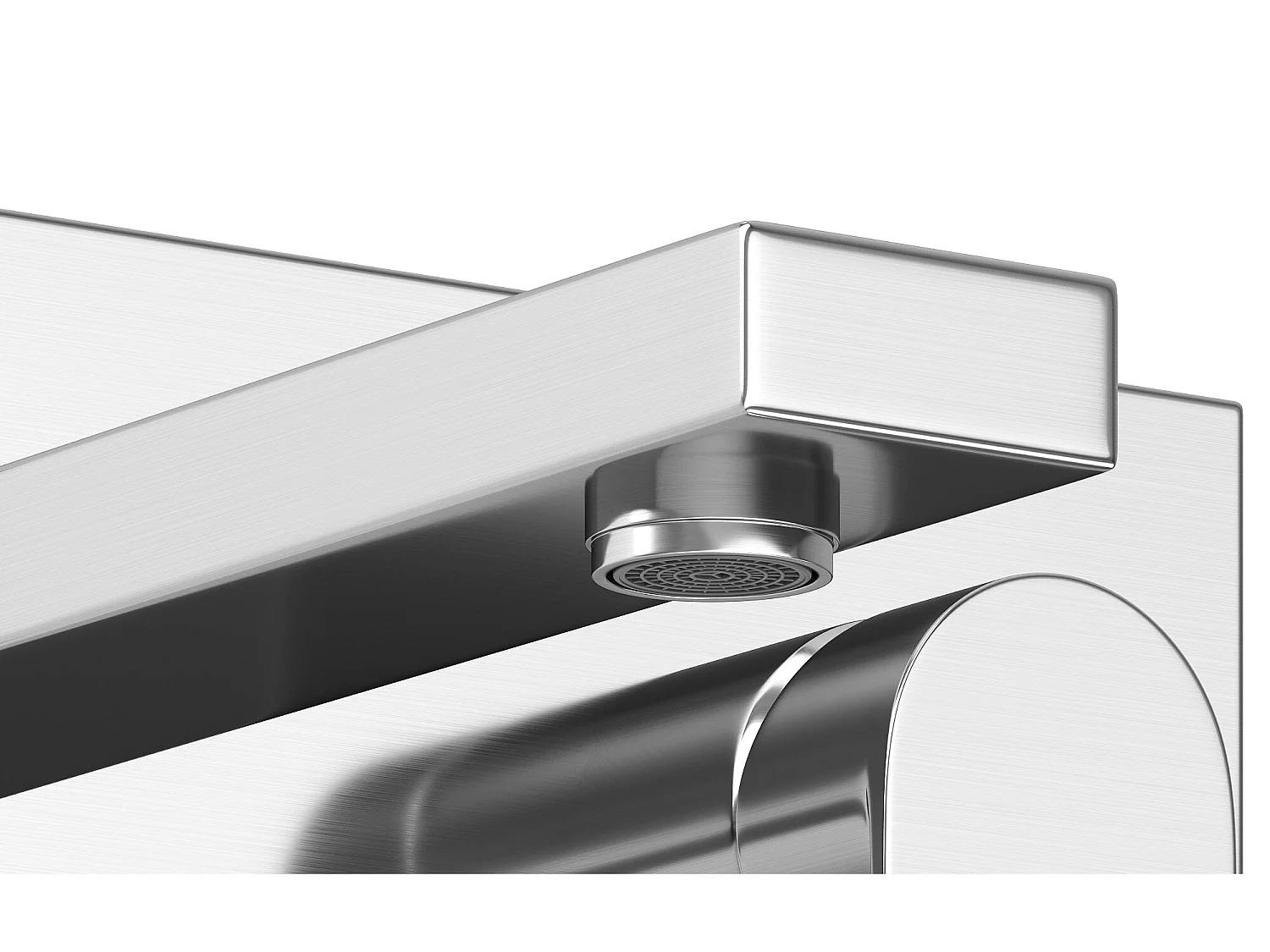 Mechanische mengkraan voor inbouw vierkant - Kleur: geborsteld nikkel - VISTULA