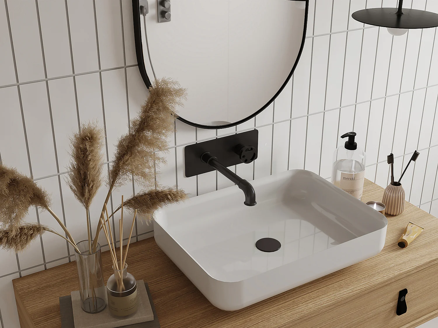 Inbyggd mekanisk blandare - Matt svart - KAZANKA