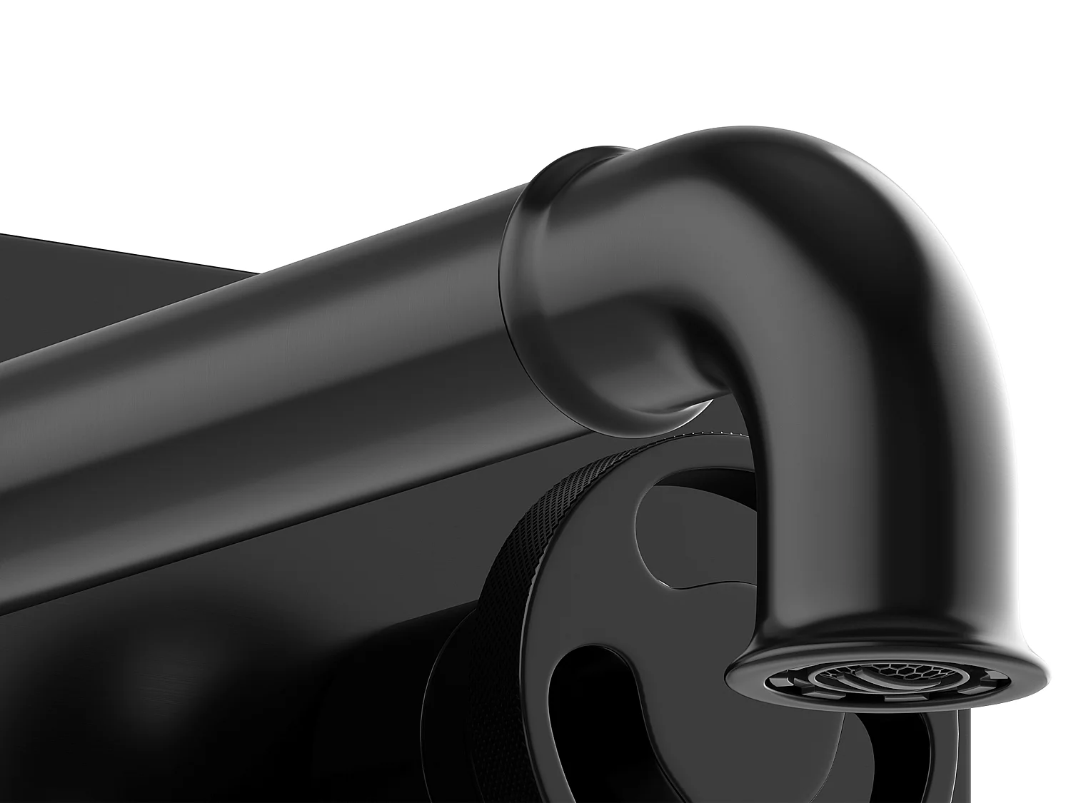 Inbyggd mekanisk blandare - Matt svart - KAZANKA