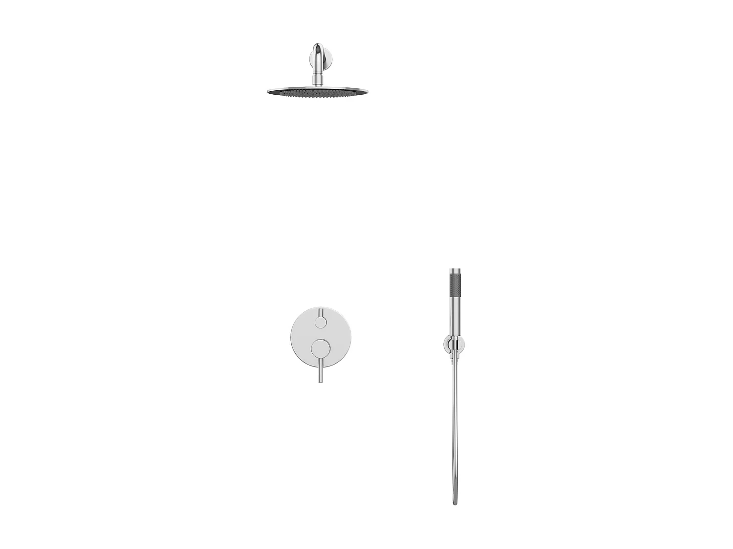 Unterputz-Duschset mit mechanischem Einhebelmischer - Nickel gebürstet - TAMISE