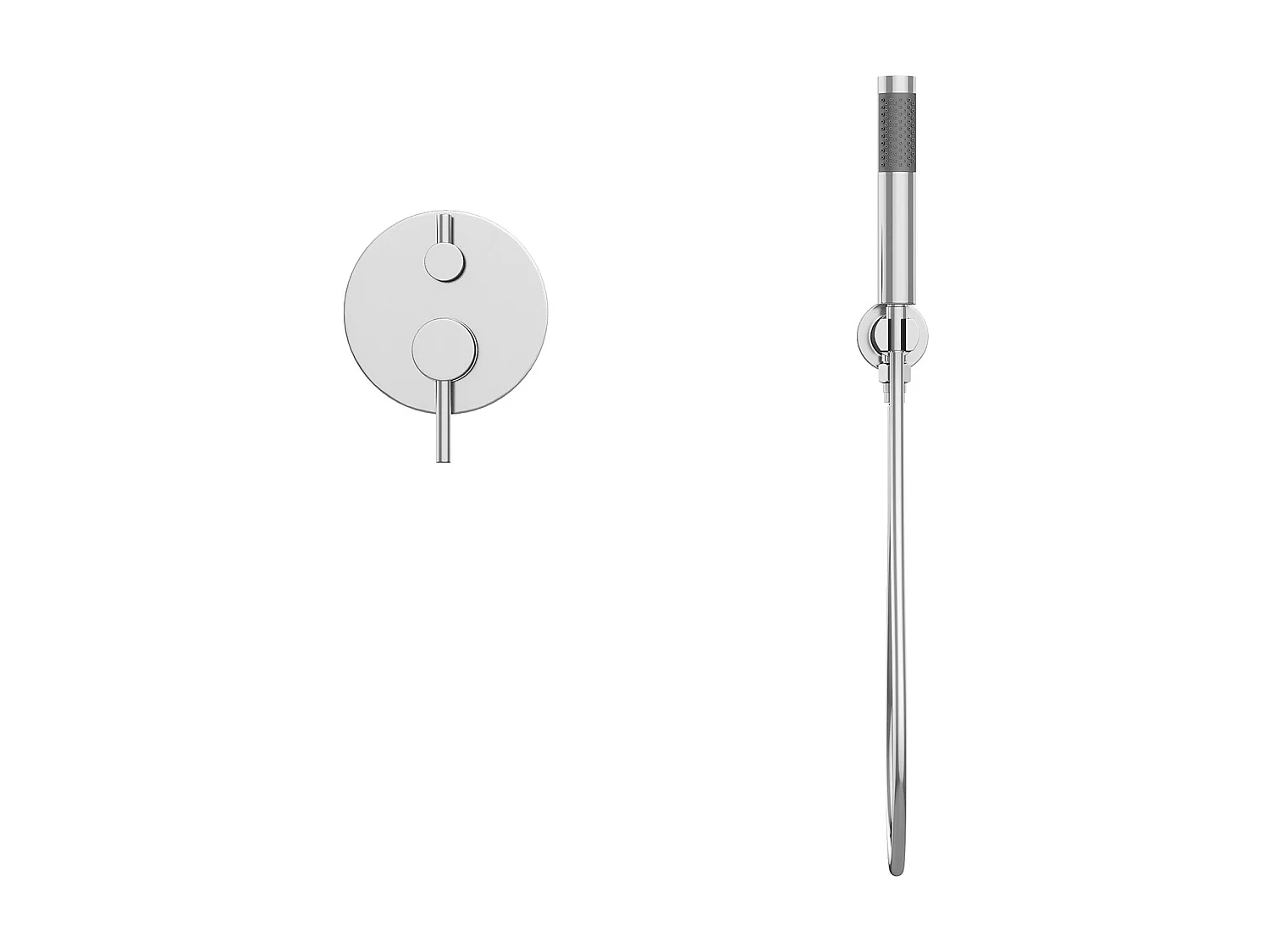 Unterputz-Duschset mit mechanischem Einhebelmischer - Nickel gebürstet - TAMISE