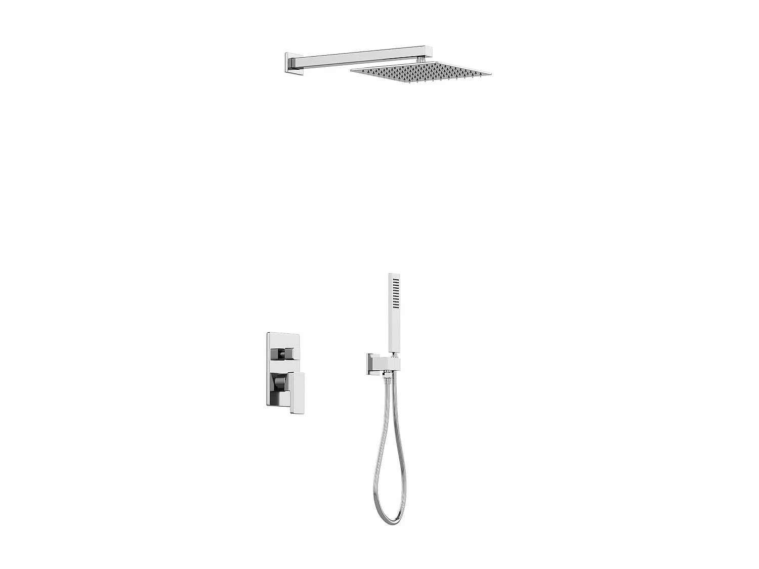 Ensemble de douche encastrable avec mitigeur mécanique - Couleur nickel brossé - TOCANTIS