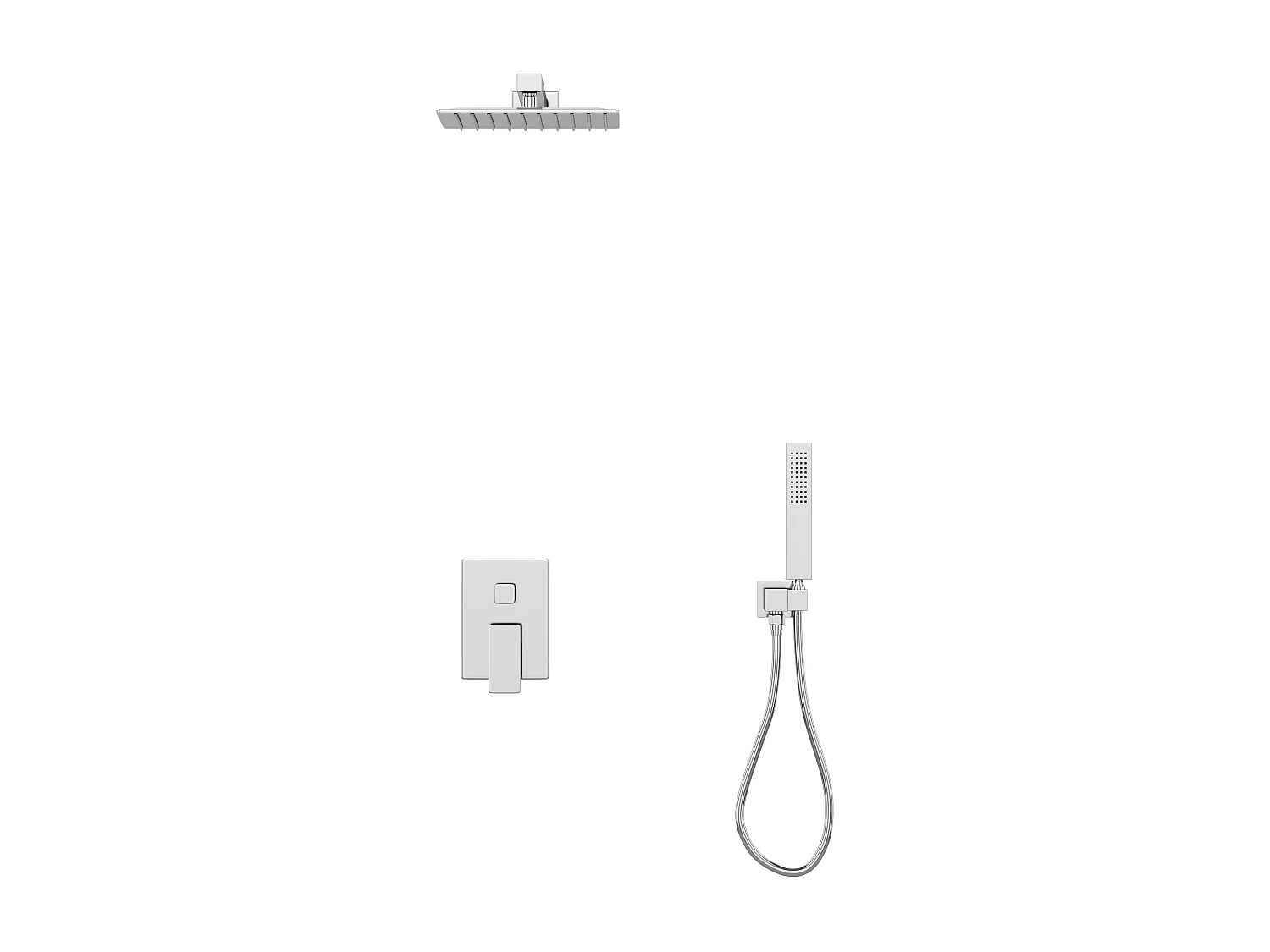 Ensemble de douche encastrable avec mitigeur mécanique - Couleur nickel brossé - TOCANTIS