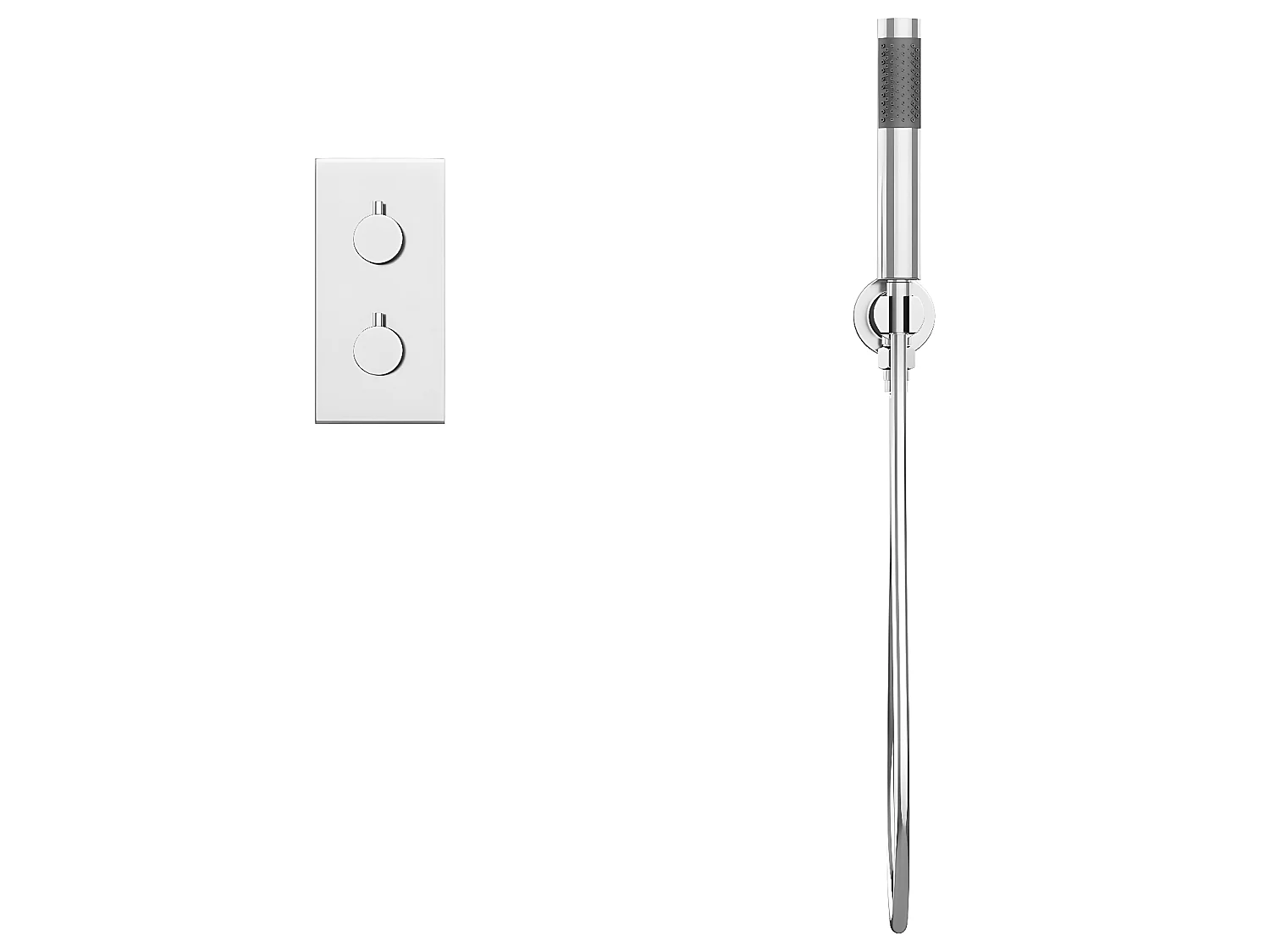 Ensemble de douche encastrable avec mitigeur thermostatique - Couleur nickel brossé - TIMAVO