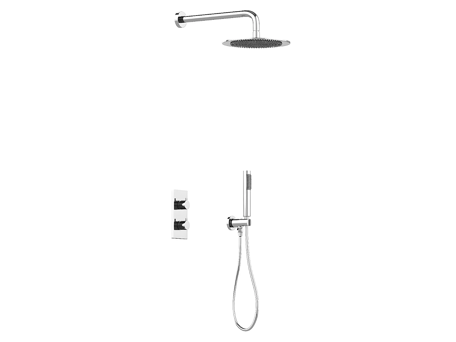 Conjunto de duche encastrável com torneira misturadora termostática cor níquel escovado - TIMAVO