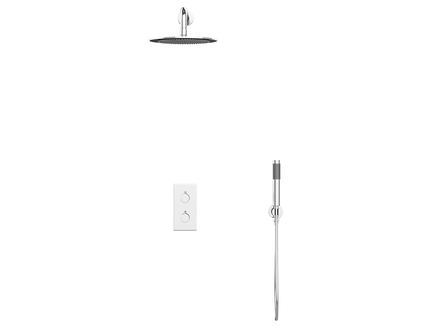 Conjunto de duche encastrável com torneira misturadora termostática cor níquel escovado - TIMAVO