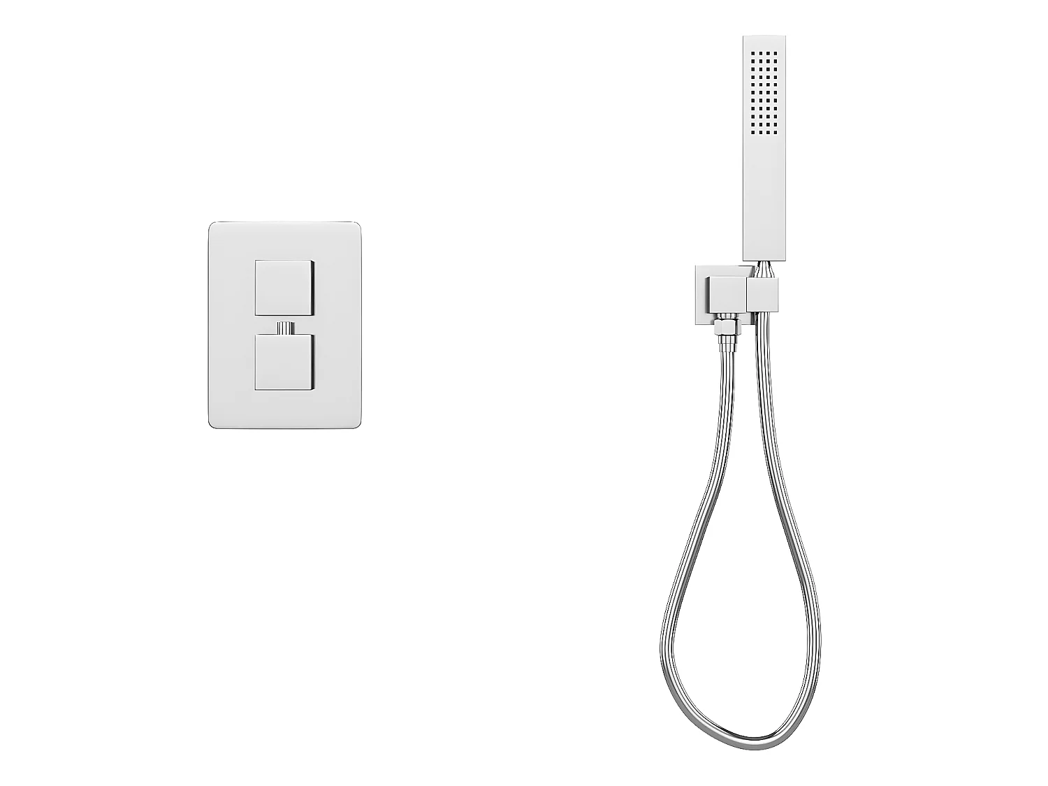 Ensemble de douche encastrable avec mitigeur thermostatique - Couleur nickel brossé - TEREK