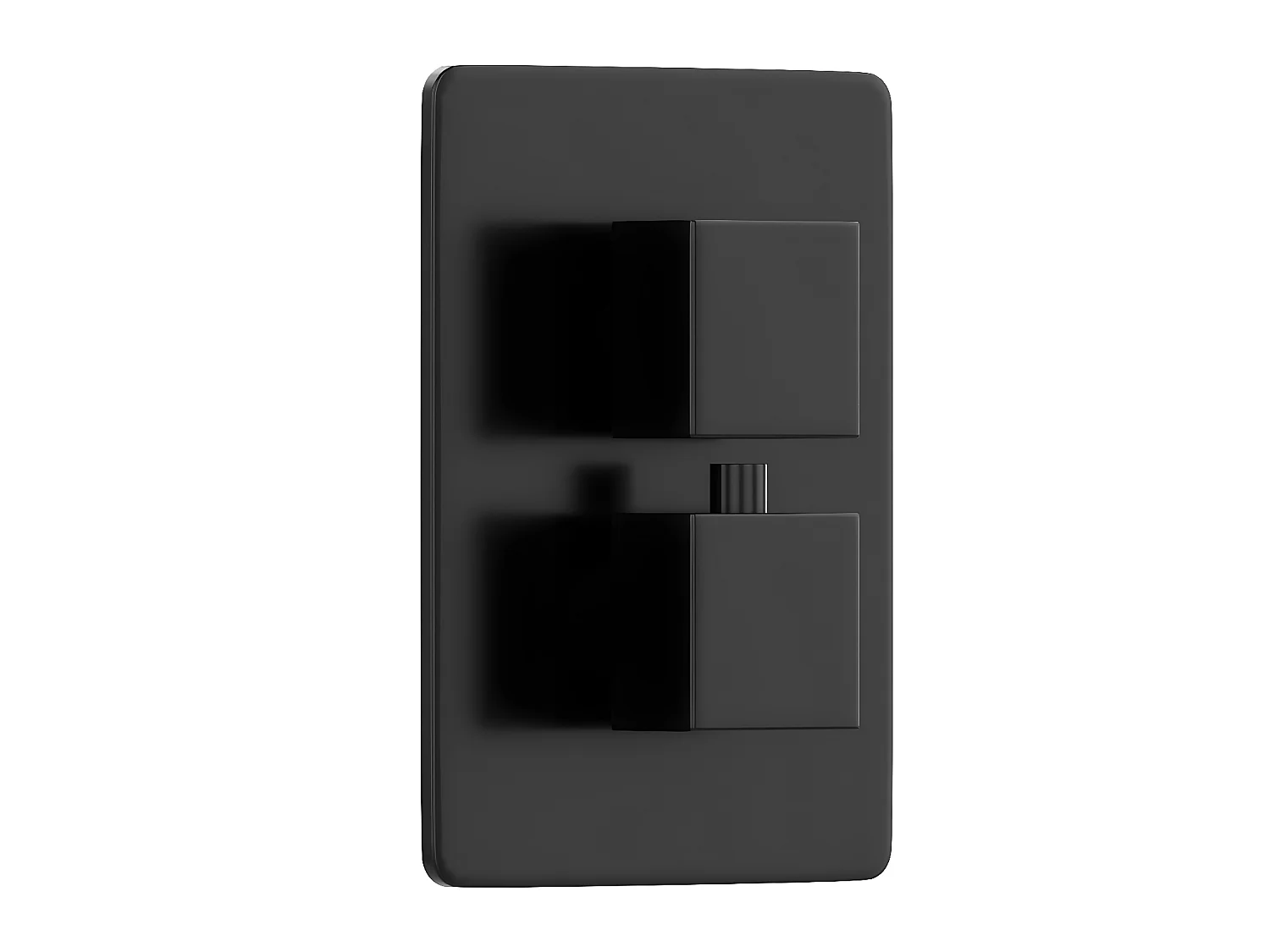 Unterputz-Duschset mit Thermostat-Mischbatterie und fester Wandhalterung - Schwarz matt - TEREK