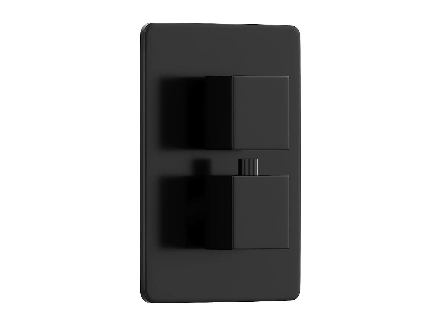 Ensemble de douche encastrable avec mitigeur thermostatique et support mural réglable - Noir mat - TEREK