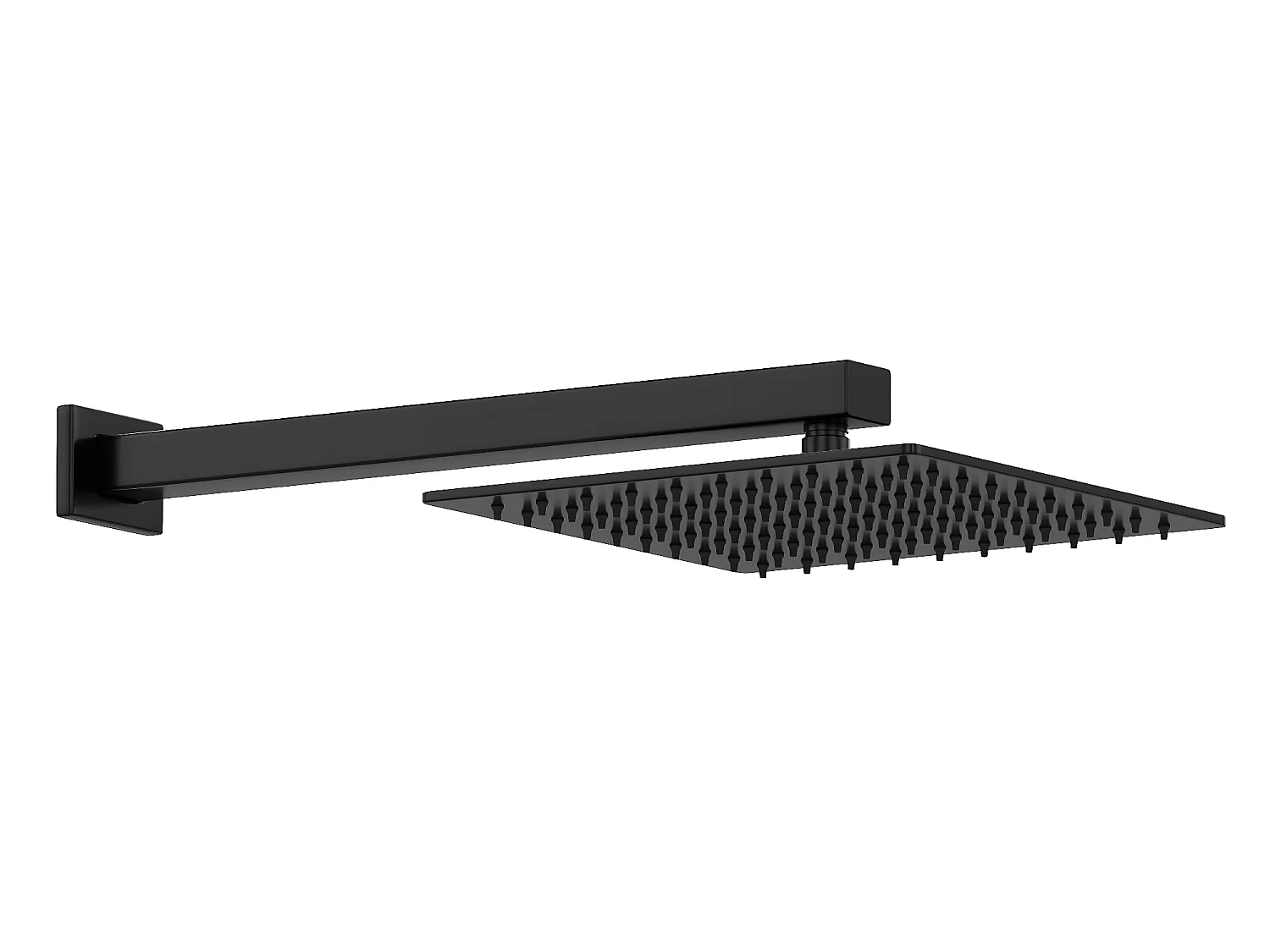 Ensemble de douche encastrable avec mitigeur thermostatique et support mural réglable - Noir mat - TEREK