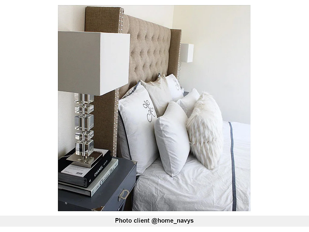 Tweepersoonsbed MASSIMO gewatteerd met capitons - 160 x 200 cm - Beige - Stof