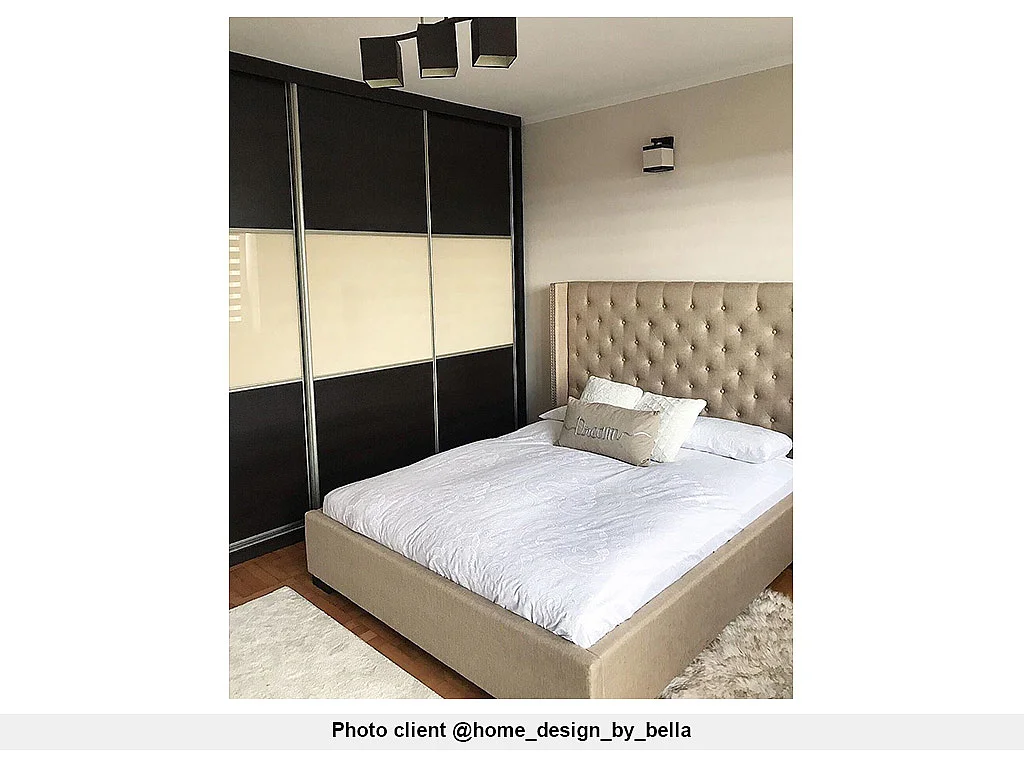 Tweepersoonsbed MASSIMO gewatteerd met capitons - 160 x 200 cm - Beige - Stof