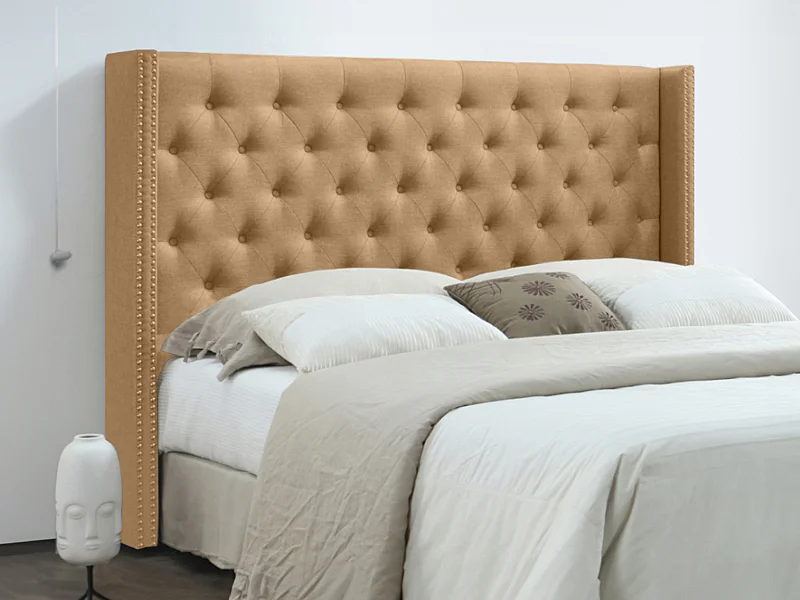 Cabeceira de cama estofada MASSIMO - Tecido - 170 cm - Bege